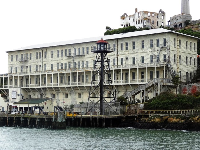 The buildings of the Alcatraz prison
