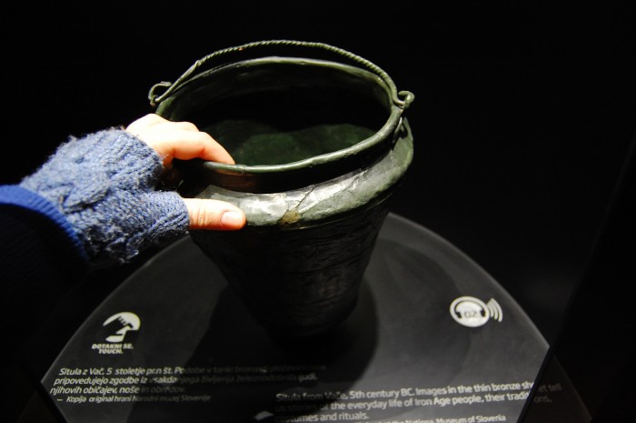 A replica of the Situla, part of Ljubljana Castle's permanent collection.