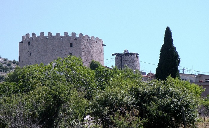 The medieval tower in the village Pitios