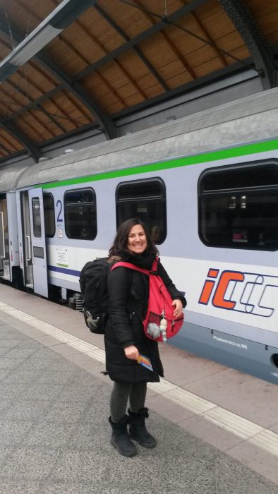 at Wroclaw Glowny. Kindly requested a stranger for a photo, but I almost missed the train :)