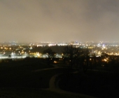 View of Krakow by night from Kopiec Kraka Mountain