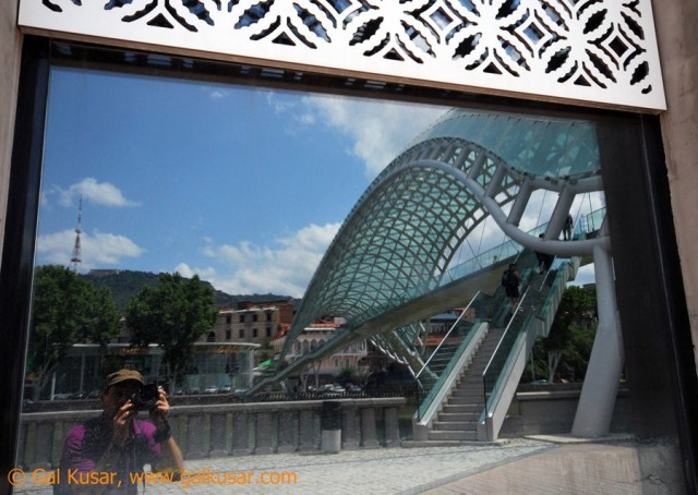 Peace bridge in Tbilisi; locals call it \