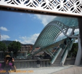 Peace bridge in Tbilisi; locals call it "Always" bridge