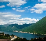 Lake Como Italy is surrounded by the Alps