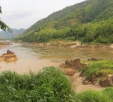 View over the Mekong river from Pakbang town