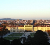 Sunset over the Schonbrunn Palace Vienna