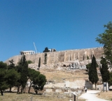 View of the Acropolis of Athens from its base