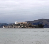 The Alcatraz Island, with the prison on the top of it