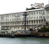 The buildings of the Alcatraz prison