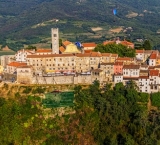 Motovun, beautiful Istrian old town surrounded with truffle forest