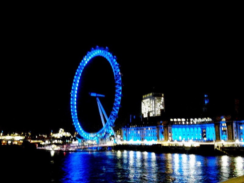 The London Eye during the night