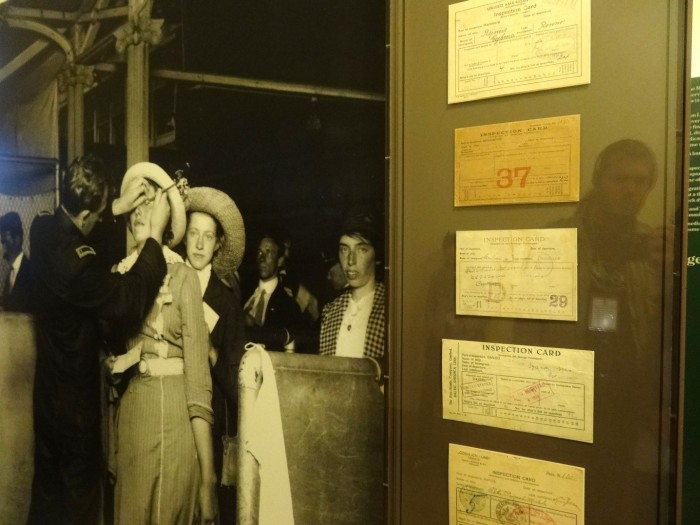 Control and inspection cards at Ellis Island New York