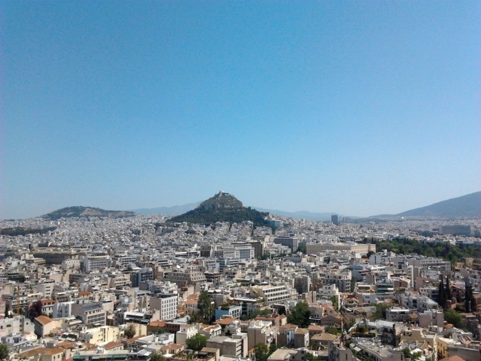 Great view from the Acropolis of Athens