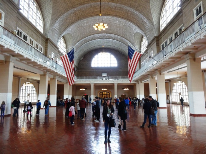 The Great Hall of the Immigration Museum on Ellis Island New York