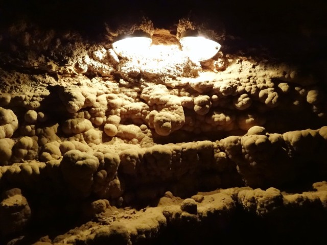 Unique formations inside the Cave of the Winds Colorado