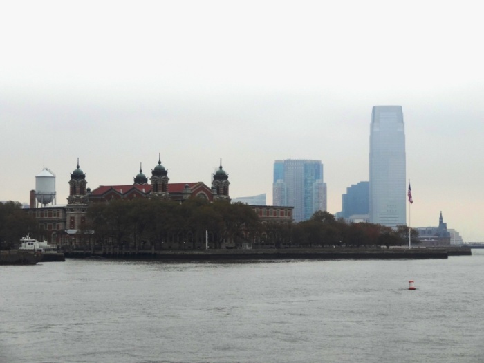 View of the Ellis Island New York from the boat