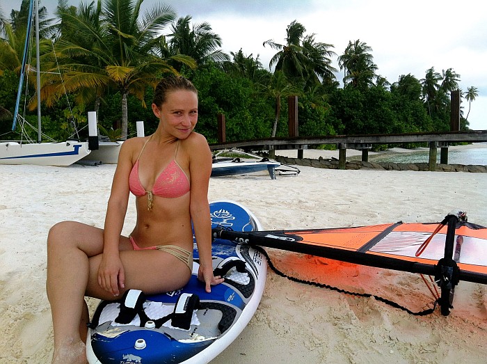 I swear I did not just sit on it, I actually tried windsurfing and felt on my buttocks – directly onto an edgy coral reef – oh my, luckily there are always resort doctors on the sandbank to take care of people who don't know how to windsurf haha.