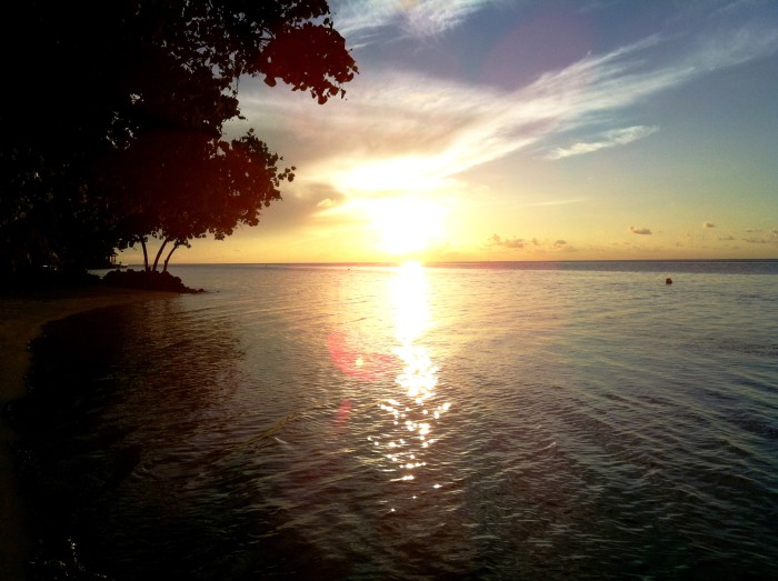 A pretty scenery at 6 AM, while getting ready for my morning yoga class on the beach.