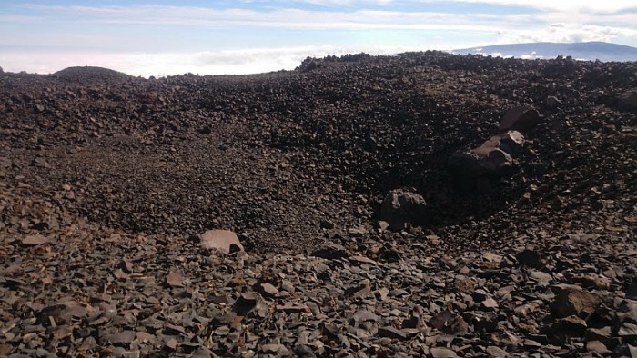 One of the biggest extraction pits (20 x 20 m), where the stone workers would find the basalt rock.