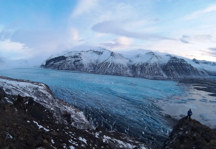 glacier tongue of vatnajokull glacier cap