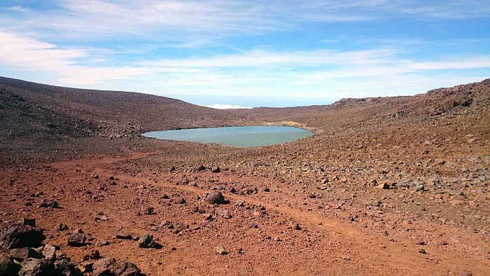 A small magical lake under the summit, where the native Hawaiians still worship their Gods.