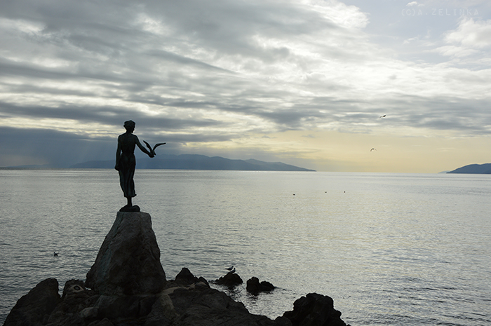 maiden with seagull