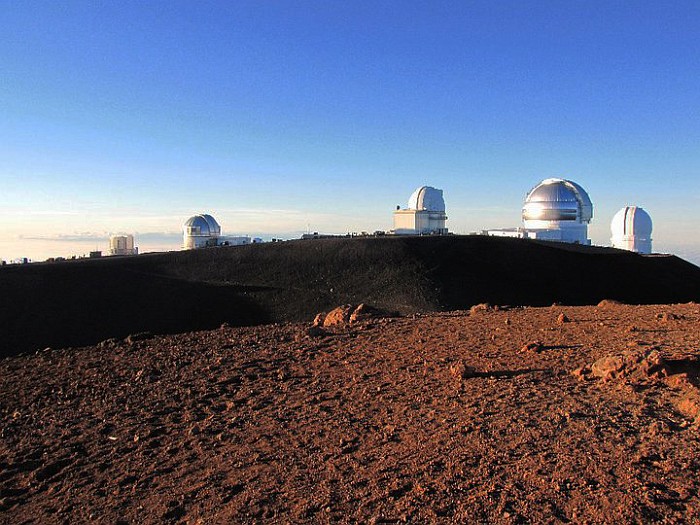 The biggest observatories on the top of the mountain.