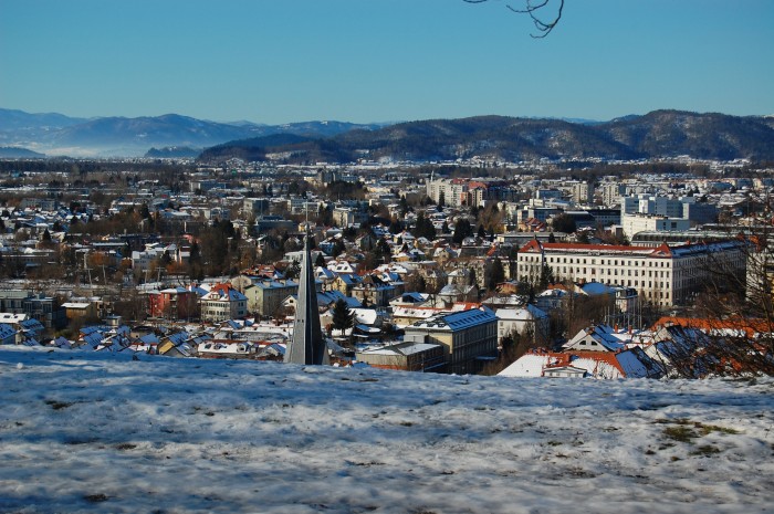 The view from one of the paths leading up to the Ljubljana Castle