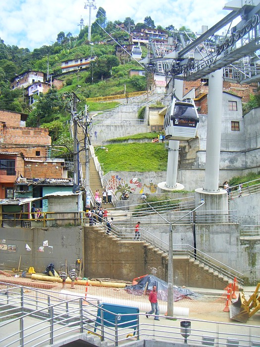 The Metro Cable joining popular neighborhoods to the city center - Medellin