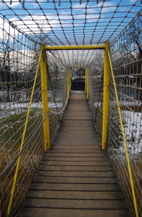 I didn’t want to up my creep status by photographing children. So here’s a photo of a bridge – it was super bouncy!