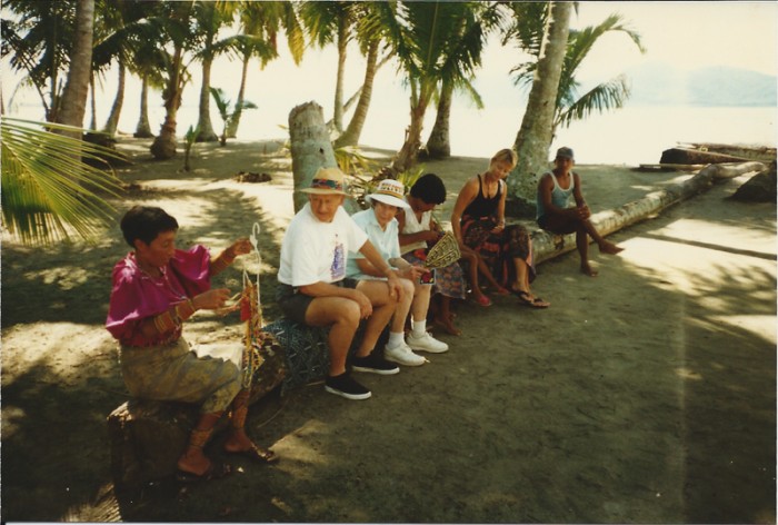 Visiting a family at Isla Gunboat, San Blas Islands