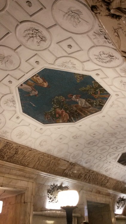 ceiling one of the stations of Moscow Metro