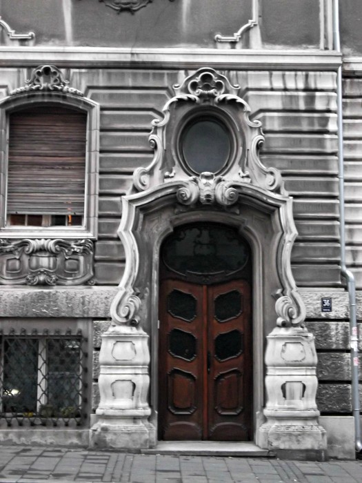 Beautiful Baroque Style Door at a street on the way to St. Sava Temple