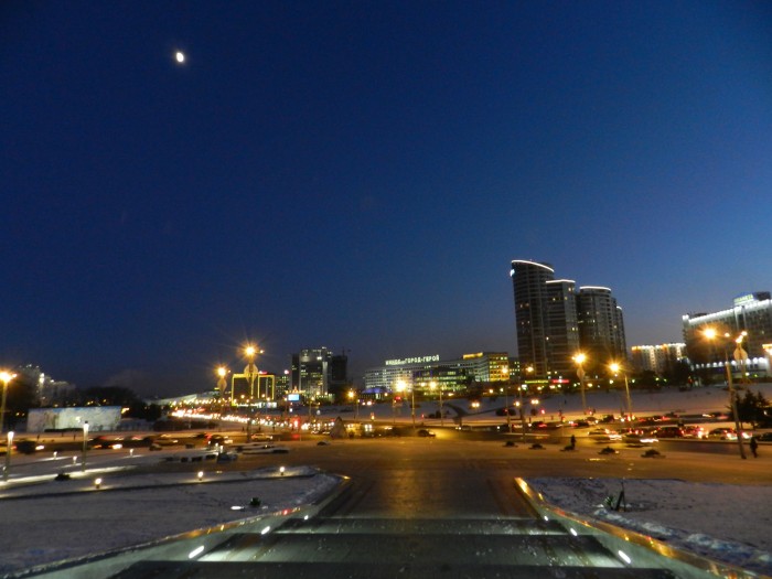 an evening view when we finished visiting Belarusian War Museum, Minsk.30 December 2014