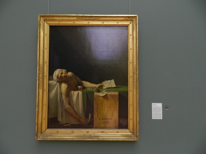 The Death of Marat (La Mort de Marat), 1793. Jacques Louis David, at Royal Museums of Fine Arts of Belgium