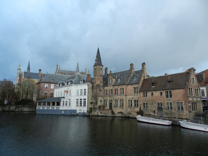 City of Brugge under clouds