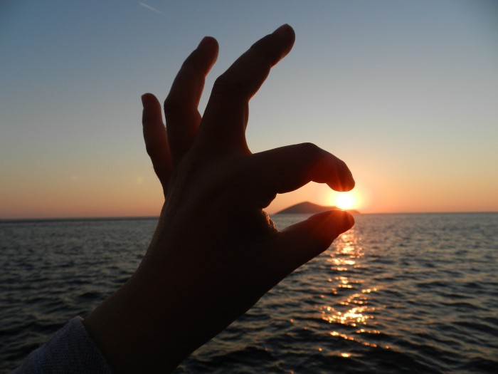 You can always hold the sun between your fingers. Leros island, October 2013