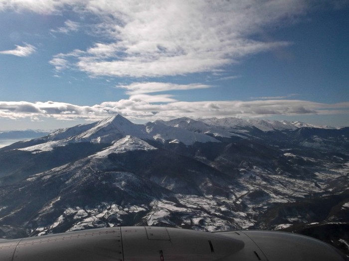 Just before landing, I had a chance to take a shot. Up in the air, Kosovo