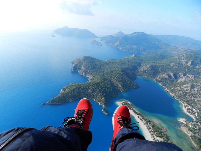 This is the view you get if you do tandem flight. 31st December 2013 in Ölüdeniz (Blue Lagoon)