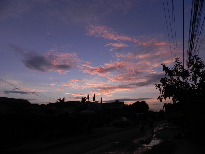 Sunset view from my room at Borey Thmey Guest House where the staff was lovely and caring. We were talking every evening about my trips here and there and practicing basic Khmer.