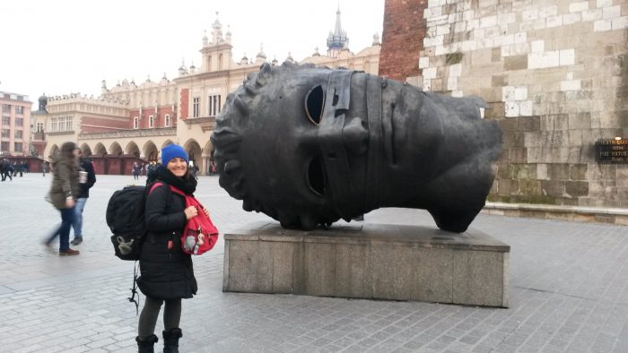 Giant Head Sculpture, Eros Bound at Rynek Glowny